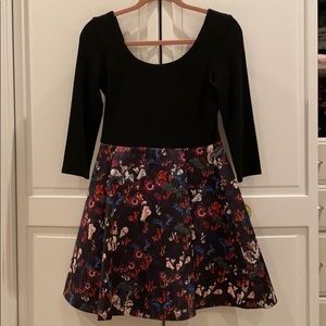 Black And Floral Alice And Olivia Dress